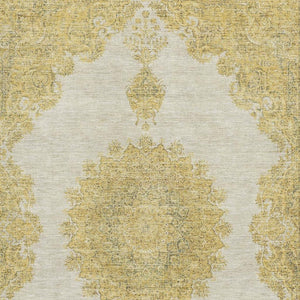 HomeRoots 5' X 8' Gold Ivory Gray Oriental Washable Area Rug - Stain-Resistant, UV Protected & Durable Design 678894