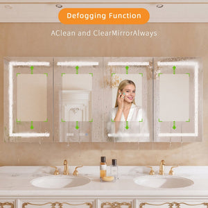 English Elm Lighted Aluminum Medicine Cabinet Smart Mirror with Anti-fog Led and Built-in Usb Outlet W5609P461368