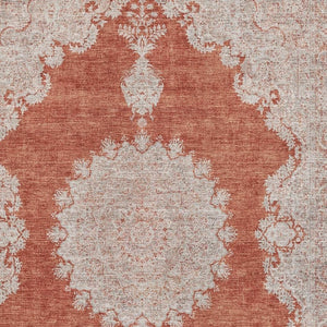 HomeRoots 10' X 14' Rust And Beige Oriental Area Rug – Washable, UV Protected, Perfect for High-Traffic Areas 678910