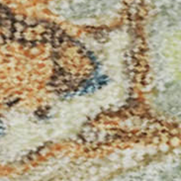 HomeRoots 8' X 10' Artichoke Green Copper & Teal Abstract Area Rug - Washable, UV Protected, Stain Resistant 678920