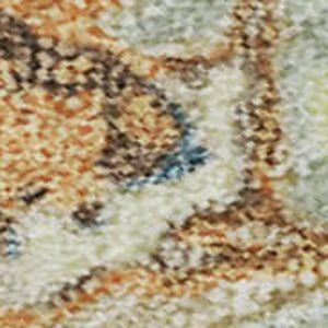 HomeRoots 9' x 12' Artichoke Green & Copper Abstract Washable Area Rug with UV Protection & Durability 678921