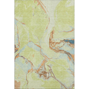 HomeRoots 10' X 14' Artichoke Green Copper Teal Washable Area Rug - Durable, Stylish, UV Protected for Homes 678922
