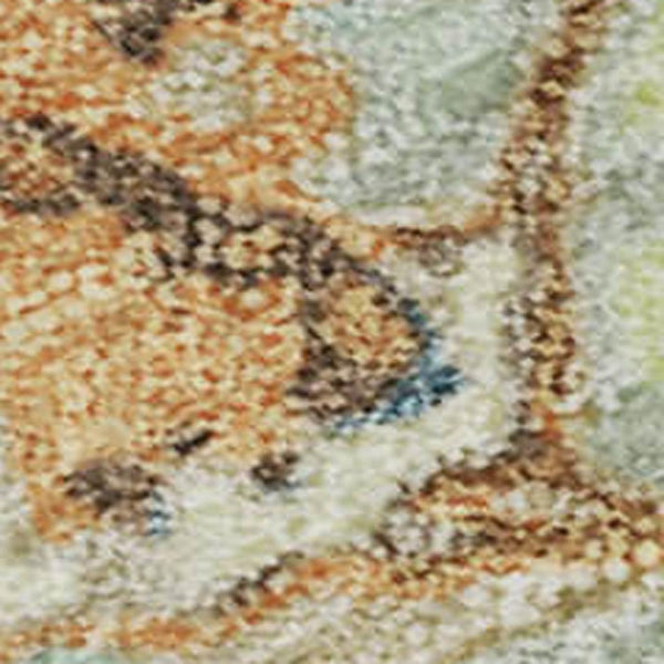 HomeRoots 10' X 14' Artichoke Green Copper Teal Washable Area Rug - Durable, Stylish, UV Protected for Homes 678922