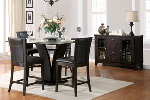 English Elm Modern Counter Height Chairs Set of 2 — Daisy Collection Dark Brown Faux Leather, Espresso Hardwood Finish B011P321035