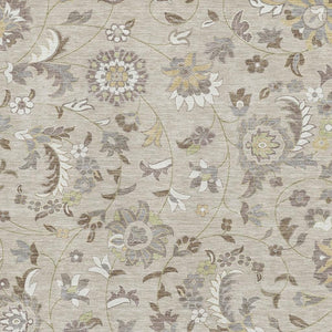 HomeRoots 5' X 8' Floral Washable Area Rug in Beige, Gray & Ivory – Durable, Stain Resistant & UV Protected! 678954