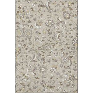 HomeRoots 8' X 10' Floral Beige Gray Ivory Washable Area Rug - UV Protected, Stain Resistant, Easy Care Design 678956