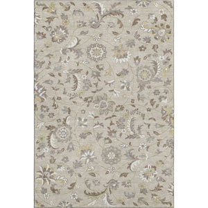 HomeRoots 10' Transitional Floral Area Rug in Beige, Gray & Ivory - Durable, Stain-Resistant with UV Protection 678958