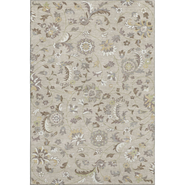 HomeRoots 10' Transitional Floral Area Rug in Beige, Gray & Ivory - Durable, Stain-Resistant with UV Protection 678958