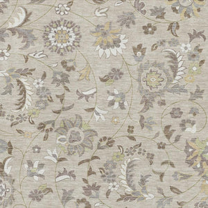 HomeRoots 10' Transitional Floral Area Rug in Beige, Gray & Ivory - Durable, Stain-Resistant with UV Protection 678958