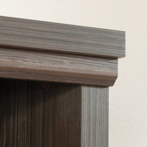 English Elm Library Hutch – Elegant Brown Finished Storage Solution With Adjustable Shelves For Versatile Use B356P367885