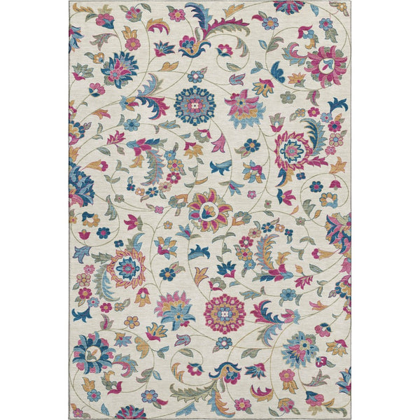 HomeRoots 8' X 10' Floral Pink and Blue Washable Area Rug – Durable, UV-Protected, Stain-Resistant Beauty! 678986