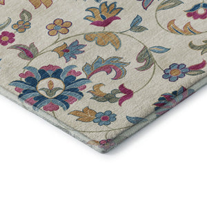 HomeRoots 8' X 10' Floral Pink and Blue Washable Area Rug – Durable, UV-Protected, Stain-Resistant Beauty! 678986