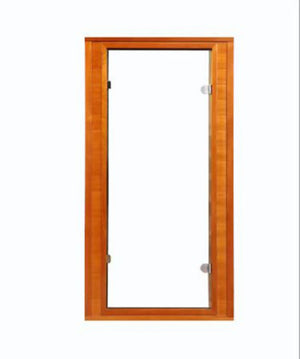 English Elm Sauna Room Front Wall Replacement Assembly with Full Glass Door for One Person Unit W3973P491778