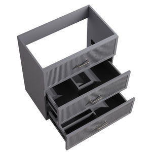 English Elm HK2305-30-WH 24" Floating Bathroom Vanity with Wall-Mount Design, Space-Saving Modern Sink Cabinet Grey W1550P168214