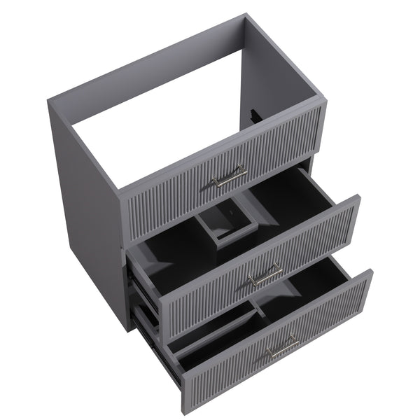 English Elm HK2305-30-WH 24" Floating Bathroom Vanity with Wall-Mount Design, Space-Saving Modern Sink Cabinet Grey W1550P168214