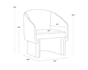 Sunpan Lauryn Lounge Chair - Contemporary Barrelback Design for Modern Living Spaces and Stylish Comfort Meg Rust