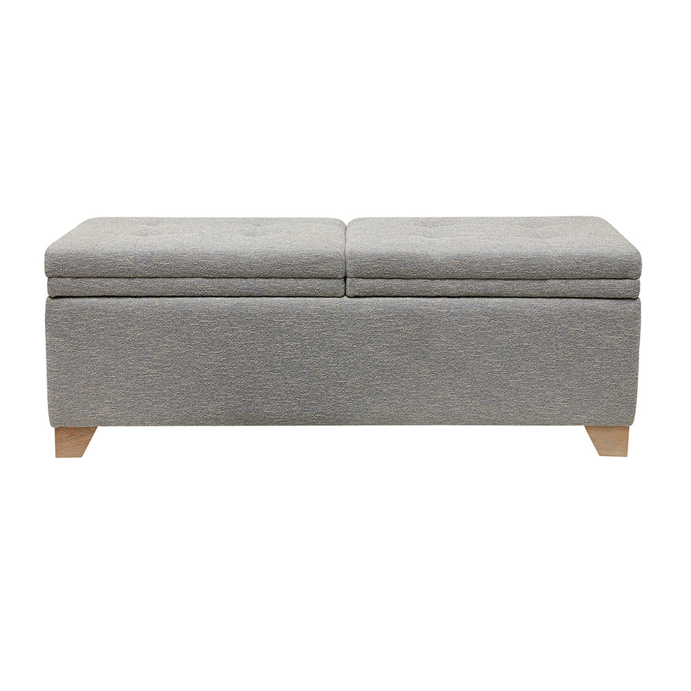 JLA Home Madison Park - Dual Dual Compartment Flip-Top Storage Bench with Button-Tufted Seat, Soft-Close Hinges & Divider MP105-0189
