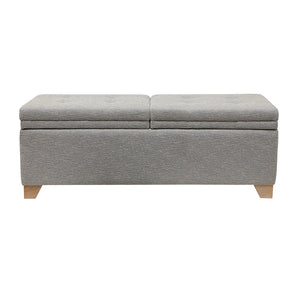 JLA Home Madison Park - Dual Dual Compartment Flip-Top Storage Bench with Button-Tufted Seat, Soft-Close Hinges & Divider MP105-0189