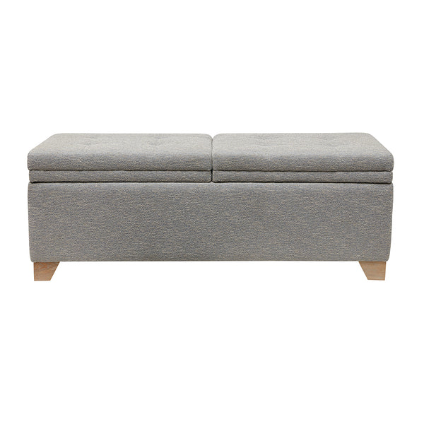 JLA Home Madison Park - Dual Dual Compartment Flip-Top Storage Bench with Button-Tufted Seat, Soft-Close Hinges & Divider MP105-0189