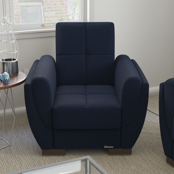English Elm Primenest Skyhaven Dark Blue Convertible Armchair With Storage – Perfect For Small Spaces & Guests! B030P286172-GIGA