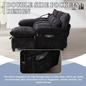 English Elm United U-Shape 106" Sectional Sofa - Cloud Couch With Usb Ports, Storage Ottoman & Comfy Pillows W1568S00229-GIGA