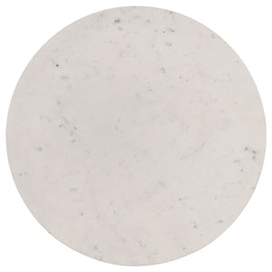 English Elm Leska Round Genuine Marble Top Coffee Table with Solid Mango Wood Legs for Living Room B062P440067