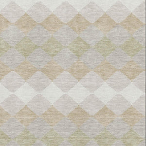 HomeRoots 8' X 10' Stylish Beige Taupe & Ivory Geometric Washable Area Rug – Durable, UV Protected Design! 679028