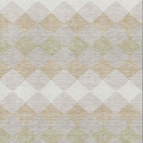 HomeRoots 8' X 10' Stylish Beige Taupe & Ivory Geometric Washable Area Rug – Durable, UV Protected Design! 679028
