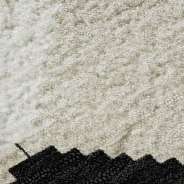 HomeRoots 8' X 10' Modern Black Gray Ivory Geometric Area Rug - Washable, UV-Protected, Stain-Resistant Design 679034