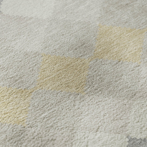 HomeRoots 8' X 10' Ivory Gold Beige Geometric Area Rug - Washable, UV Protected, Stain Resistant for Homes 679070