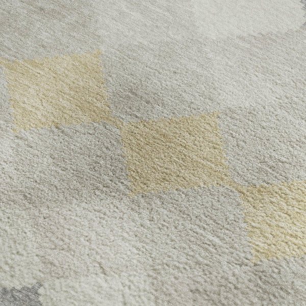 HomeRoots 9' X 12' Ivory Gold Beige Geometric Washable Area Rug - Durable, UV-Protected, Stylish & Easy Care! 679071