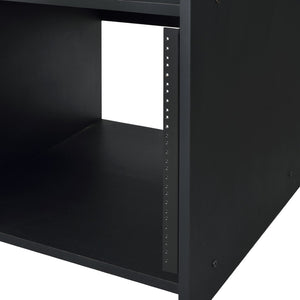English Elm Black Music Desk With Integrated Earphone Rack - Spacious, Durable, And Organized Workspace For Musicians B062P215478-GIGA