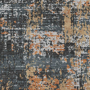 HomeRoots 5' X 8' Modern Charcoal Copper Gray Abstract Area Rug - Washable, UV Protected, Stain Resistant! 679104