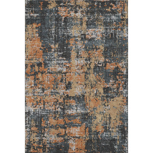 HomeRoots 10' Charcoal Copper & Gray Abstract Washable Area Rug - UV Protected, Soft & Durable for Modern Spaces 679108