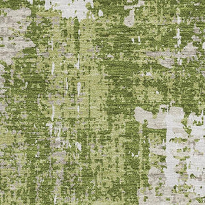HomeRoots 5' X 8' Abstract Green and Ivory Area Rug - Washable, UV-Resistant, Durable for Homes with Pets & Kids 679116