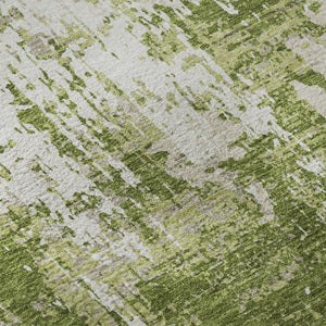 HomeRoots 8' Green And Ivory Abstract Washable Round Rug – Durable, Stylish, UV Protected for Every Room! 679117