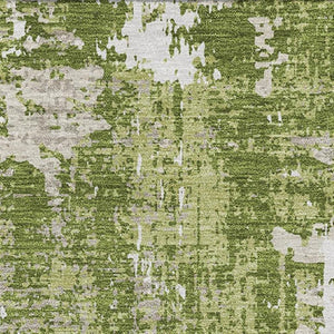 HomeRoots 8' X 10' Green and Ivory Abstract Area Rug – Stain Resistant, UV Protected, Perfect for Families & Pets 679118