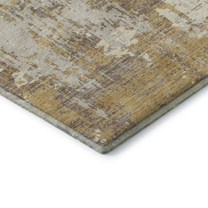 HomeRoots 10' Gold Taupe & Beige Abstract Area Rug - Washable, UV Protected, Perfect for Busy Homes & Pets 679126