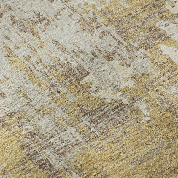 HomeRoots 10' Gold Taupe & Beige Abstract Area Rug - Washable, UV Protected, Perfect for Busy Homes & Pets 679126