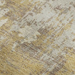 HomeRoots 10' Gold Taupe & Beige Abstract Area Rug - Washable, UV Protected, Perfect for Busy Homes & Pets 679126