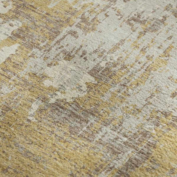 HomeRoots 10' Gold Taupe & Beige Abstract Area Rug - Washable, UV Protected, Perfect for Busy Homes & Pets 679126
