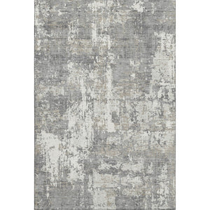 HomeRoots 8' X 10' Stylish Gray and Ivory Abstract Area Rug – Washable, UV Protected, Perfect for High-Traffic Areas 679130