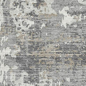 HomeRoots 8' X 10' Stylish Gray and Ivory Abstract Area Rug – Washable, UV Protected, Perfect for High-Traffic Areas 679130