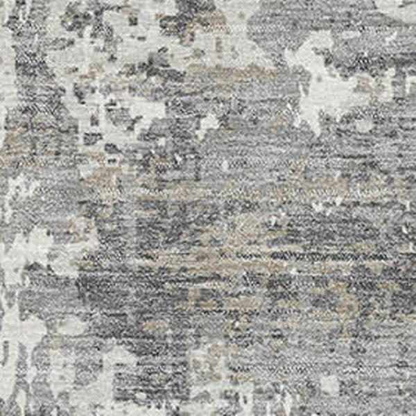 HomeRoots 8' X 10' Stylish Gray and Ivory Abstract Area Rug – Washable, UV Protected, Perfect for High-Traffic Areas 679130