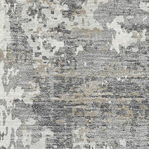 HomeRoots 9' X 12' Gray and Ivory Abstract Area Rug – Washable, UV Protected, Stylish & Durable for High-Traffic Rooms 679131