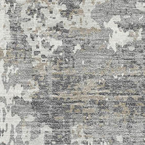 HomeRoots 9' X 12' Gray and Ivory Abstract Area Rug – Washable, UV Protected, Stylish & Durable for High-Traffic Rooms 679131