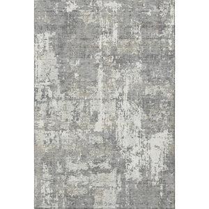 HomeRoots 9' X 12' Gray and Ivory Abstract Area Rug – Washable, UV Protected, Stylish & Durable for High-Traffic Rooms 679131