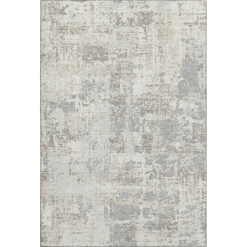 HomeRoots 10' X 14' Ivory and Gray Abstract Area Rug - Stylish, Washable, UV-Protected for Modern Living Spaces 679138