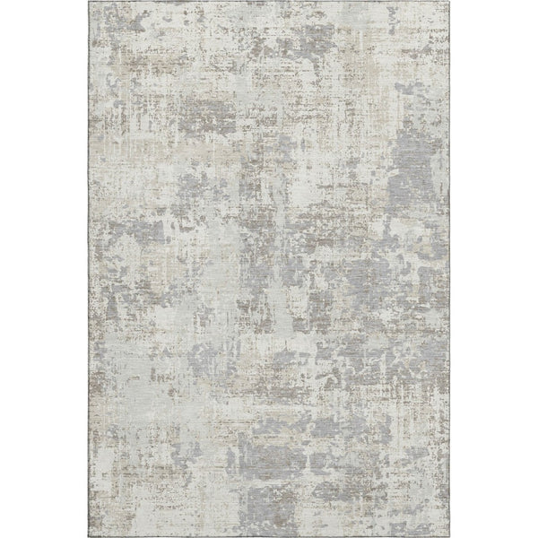 HomeRoots 10' X 14' Ivory and Gray Abstract Area Rug - Stylish, Washable, UV-Protected for Modern Living Spaces 679138