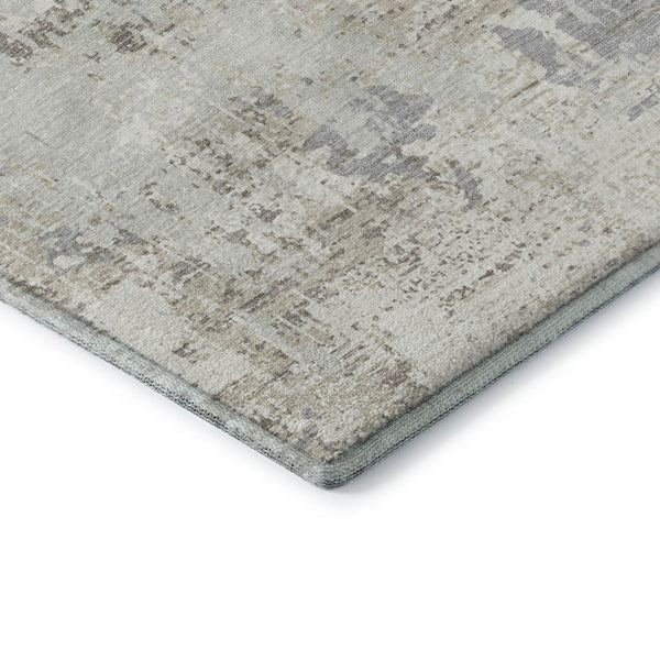 HomeRoots 10' X 14' Ivory and Gray Abstract Area Rug - Stylish, Washable, UV-Protected for Modern Living Spaces 679138